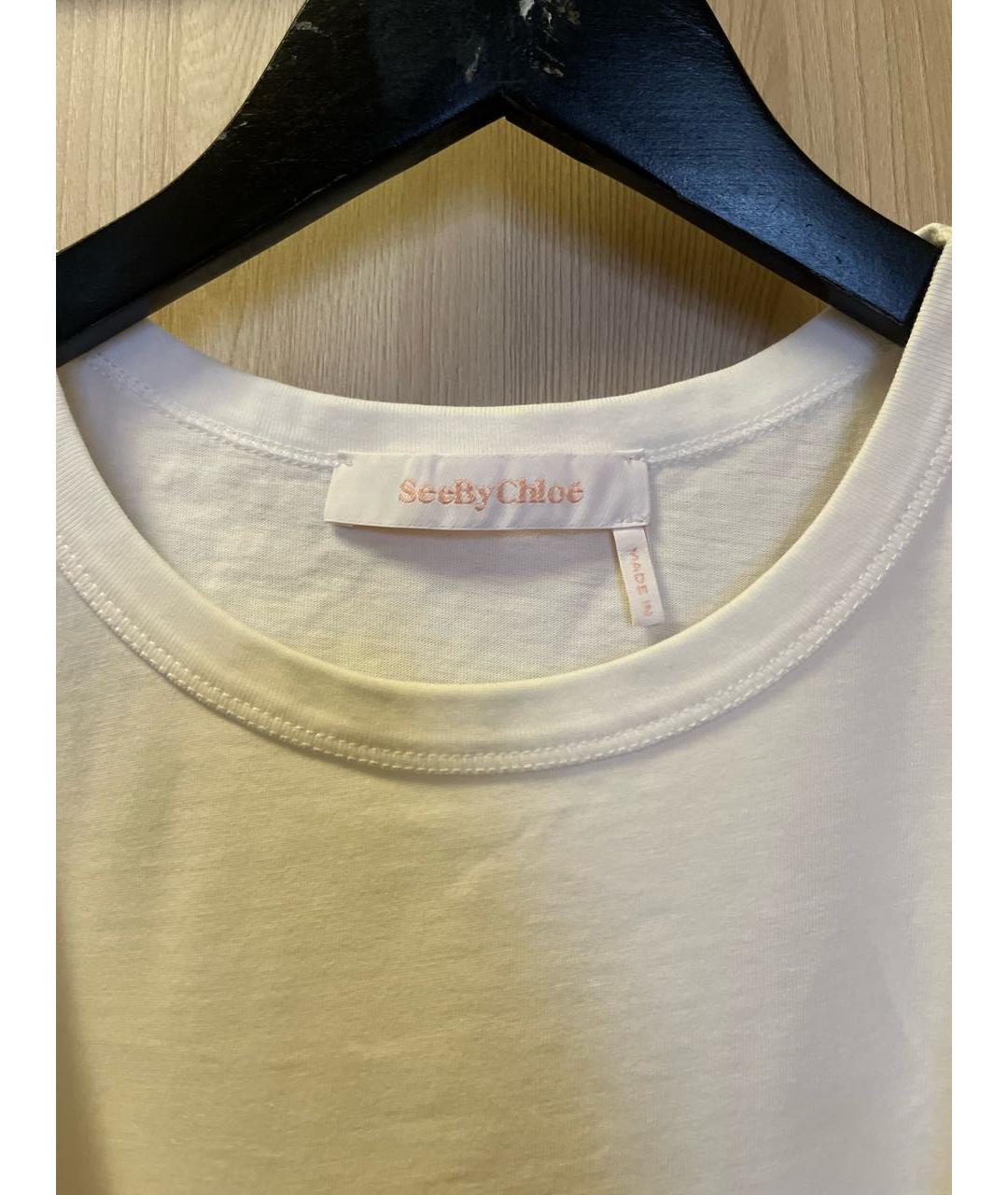 SEE BY CHLOE Белая хлопковая майка, фото 3