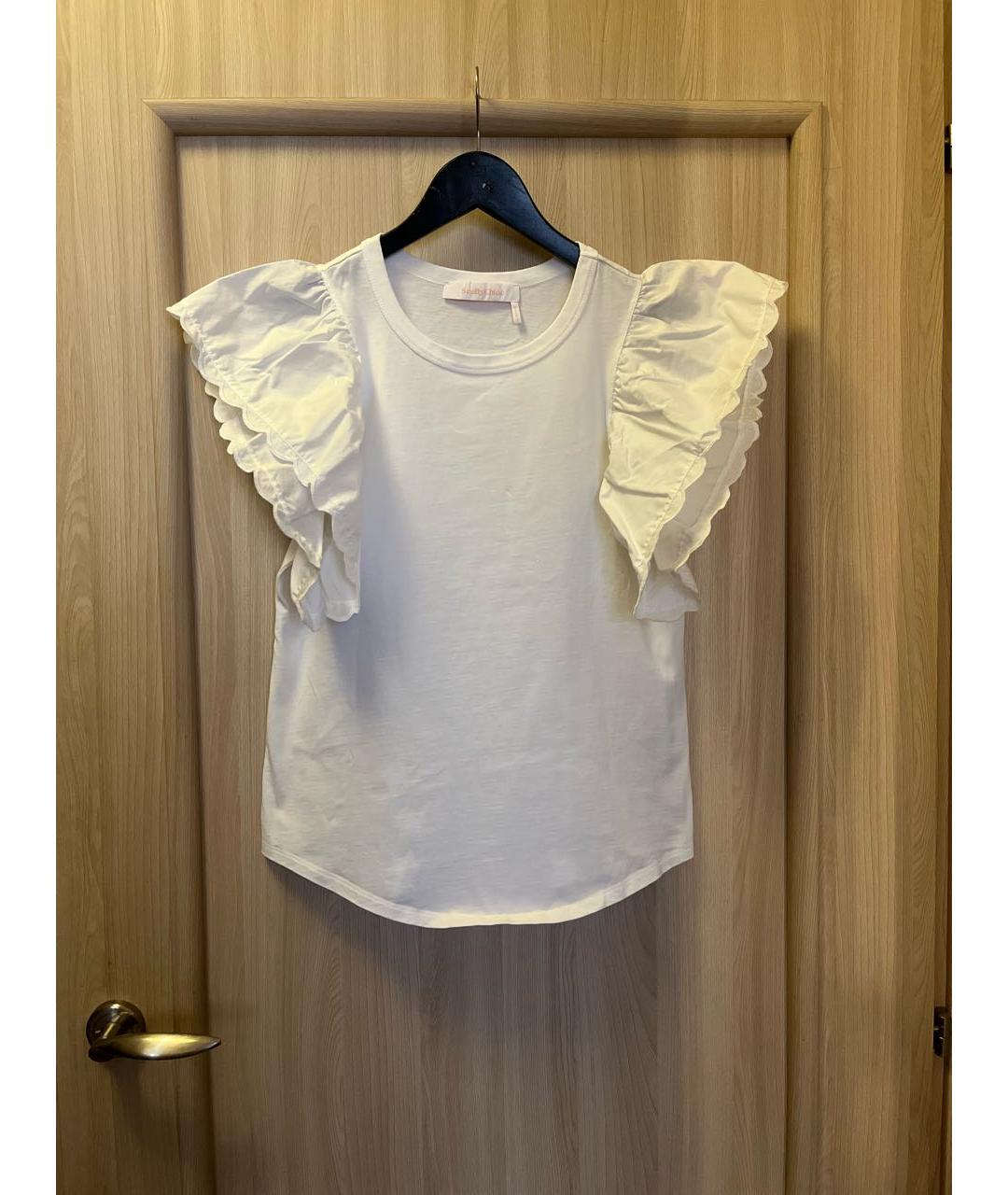 SEE BY CHLOE Белая хлопковая майка, фото 5