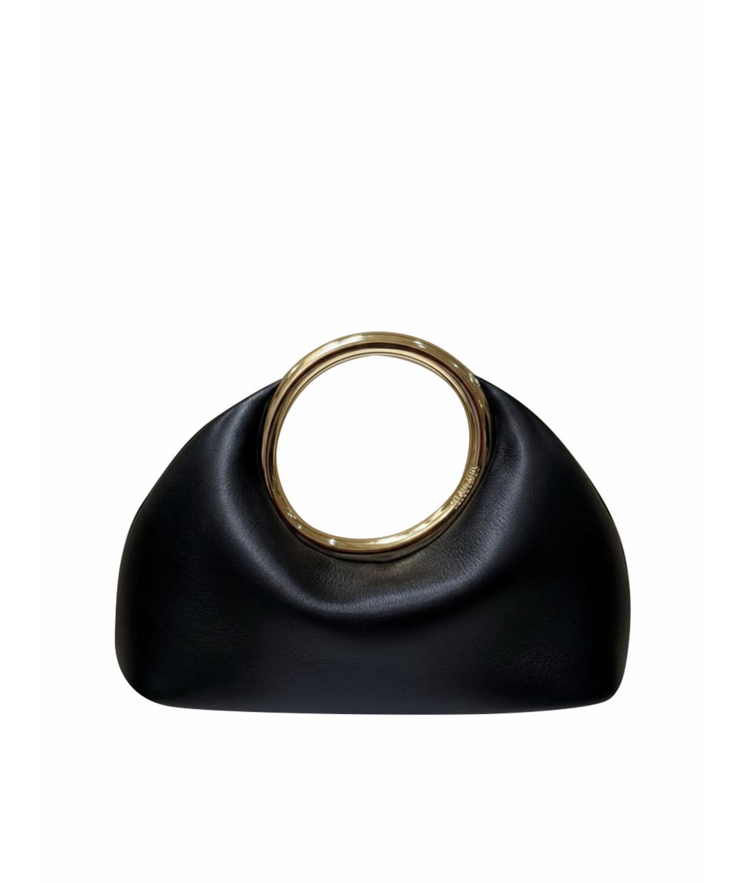 JACQUEMUS Черная кожаная сумка с короткими ручками, фото 1