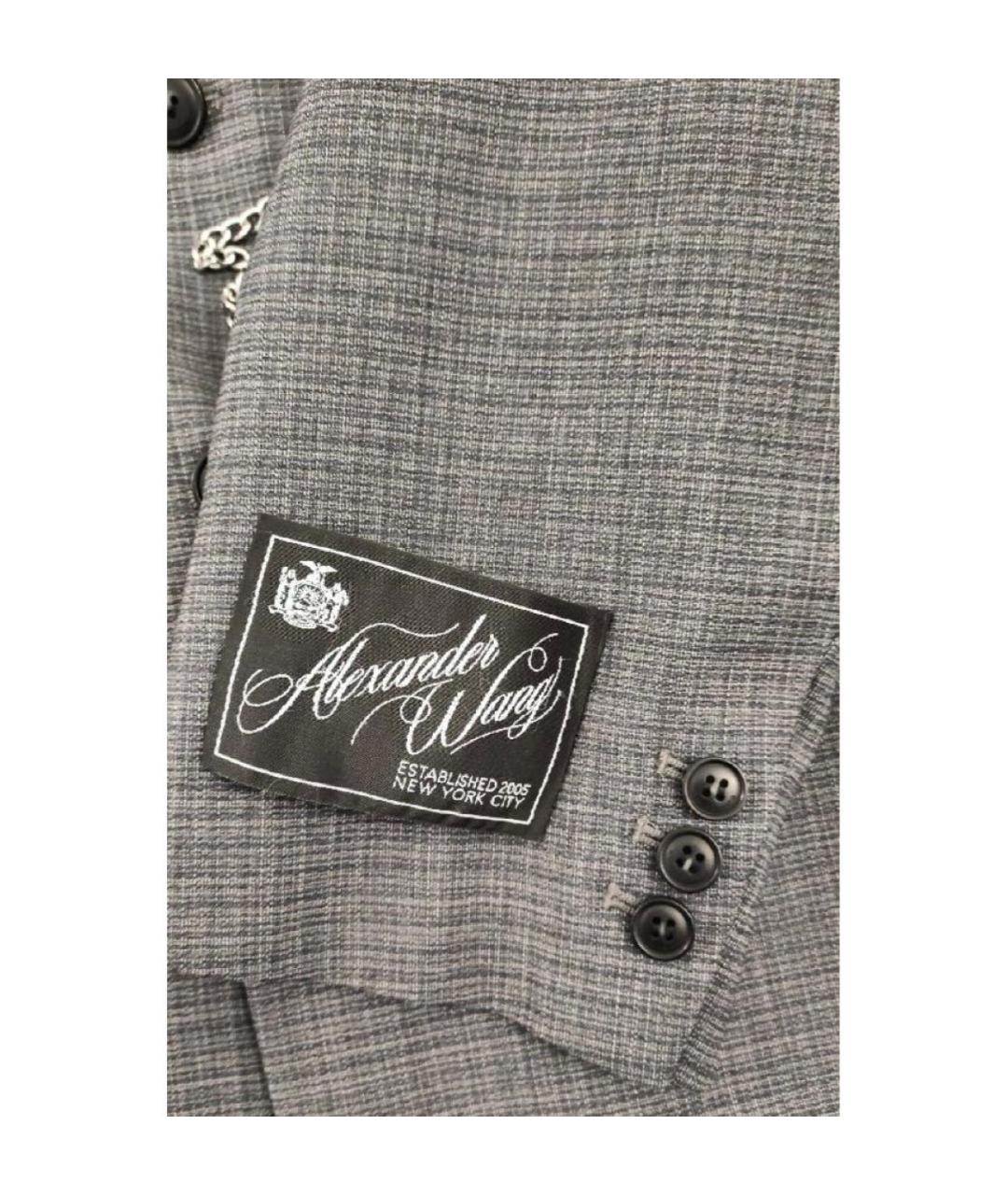 ALEXANDER WANG Серый шерстяной жакет/пиджак, фото 7
