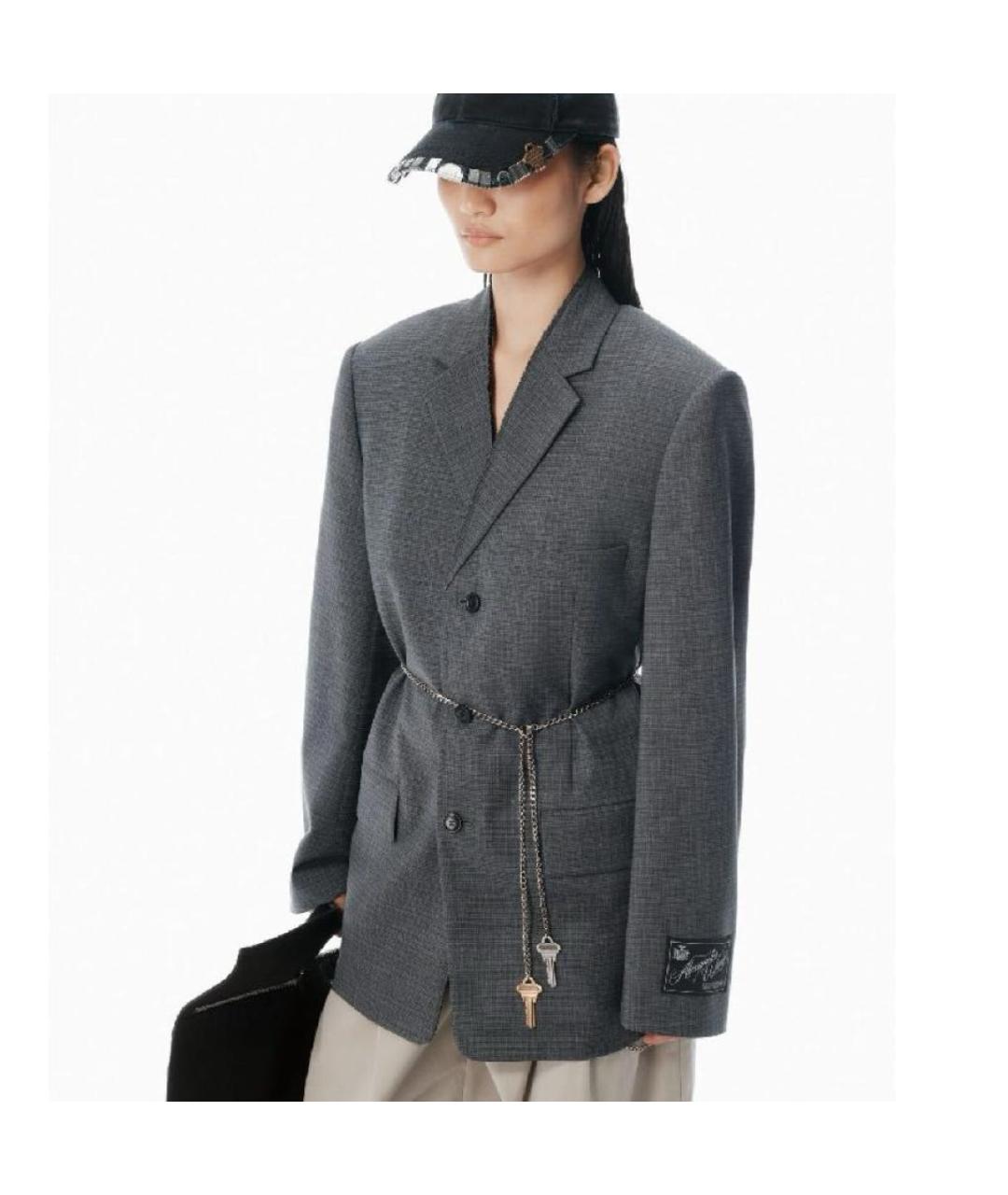 ALEXANDER WANG Серый шерстяной жакет/пиджак, фото 5
