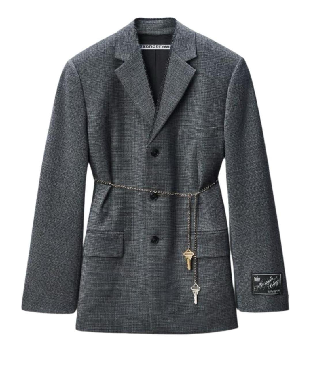 ALEXANDER WANG Серый шерстяной жакет/пиджак, фото 9