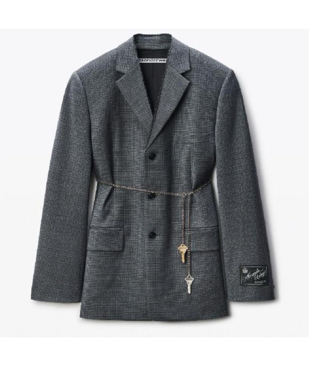 ALEXANDER WANG Серый шерстяной жакет/пиджак, фото 8
