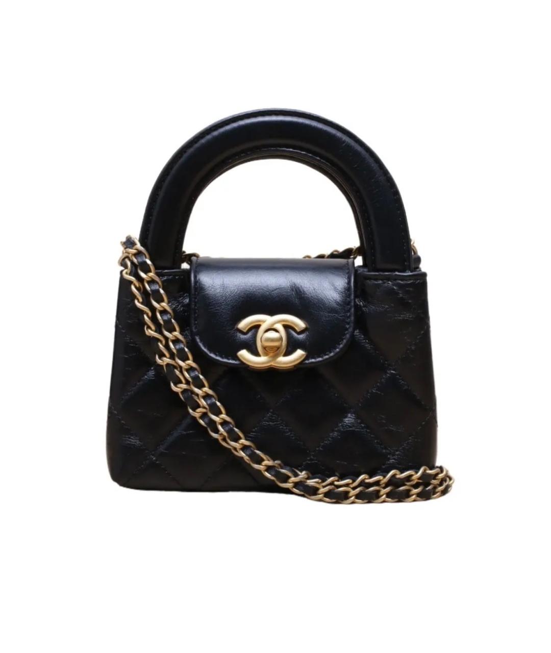 CHANEL Черная кожаная сумка через плечо, фото 6