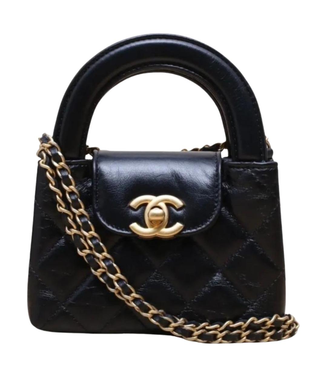 CHANEL Черная кожаная сумка через плечо, фото 1