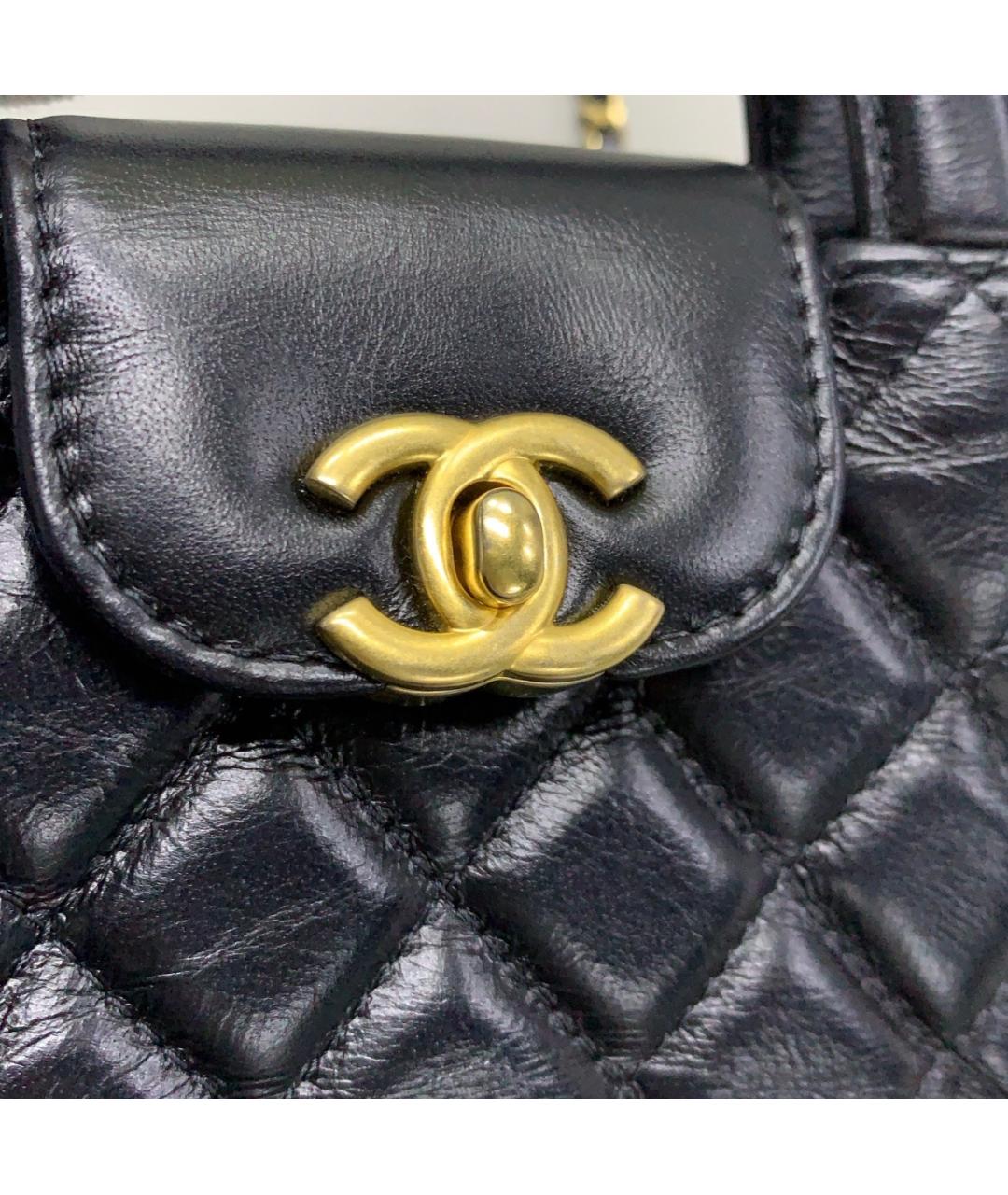 CHANEL Черная кожаная сумка через плечо, фото 4