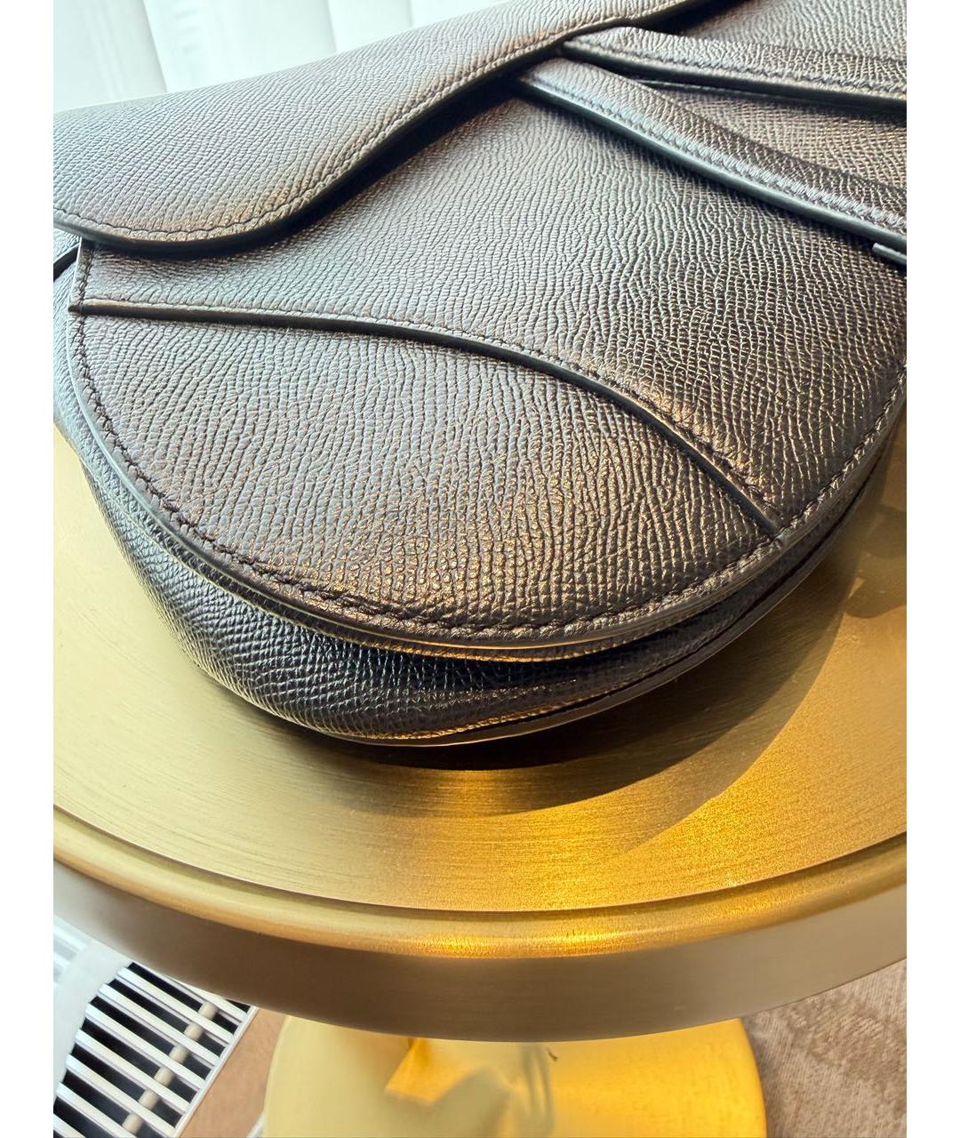 CHRISTIAN DIOR Черная кожаная сумка с короткими ручками, фото 6