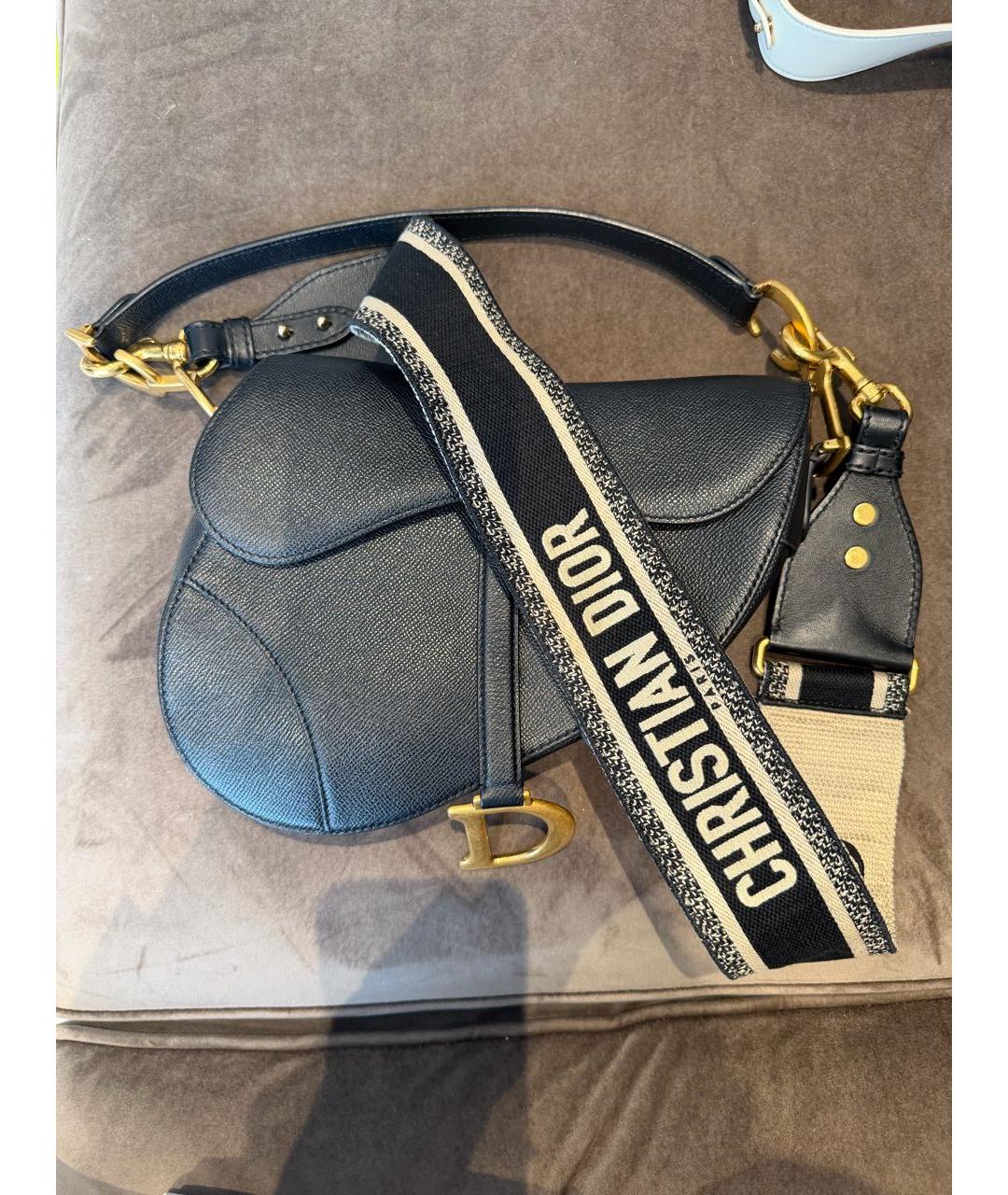 CHRISTIAN DIOR Черная кожаная сумка с короткими ручками, фото 2