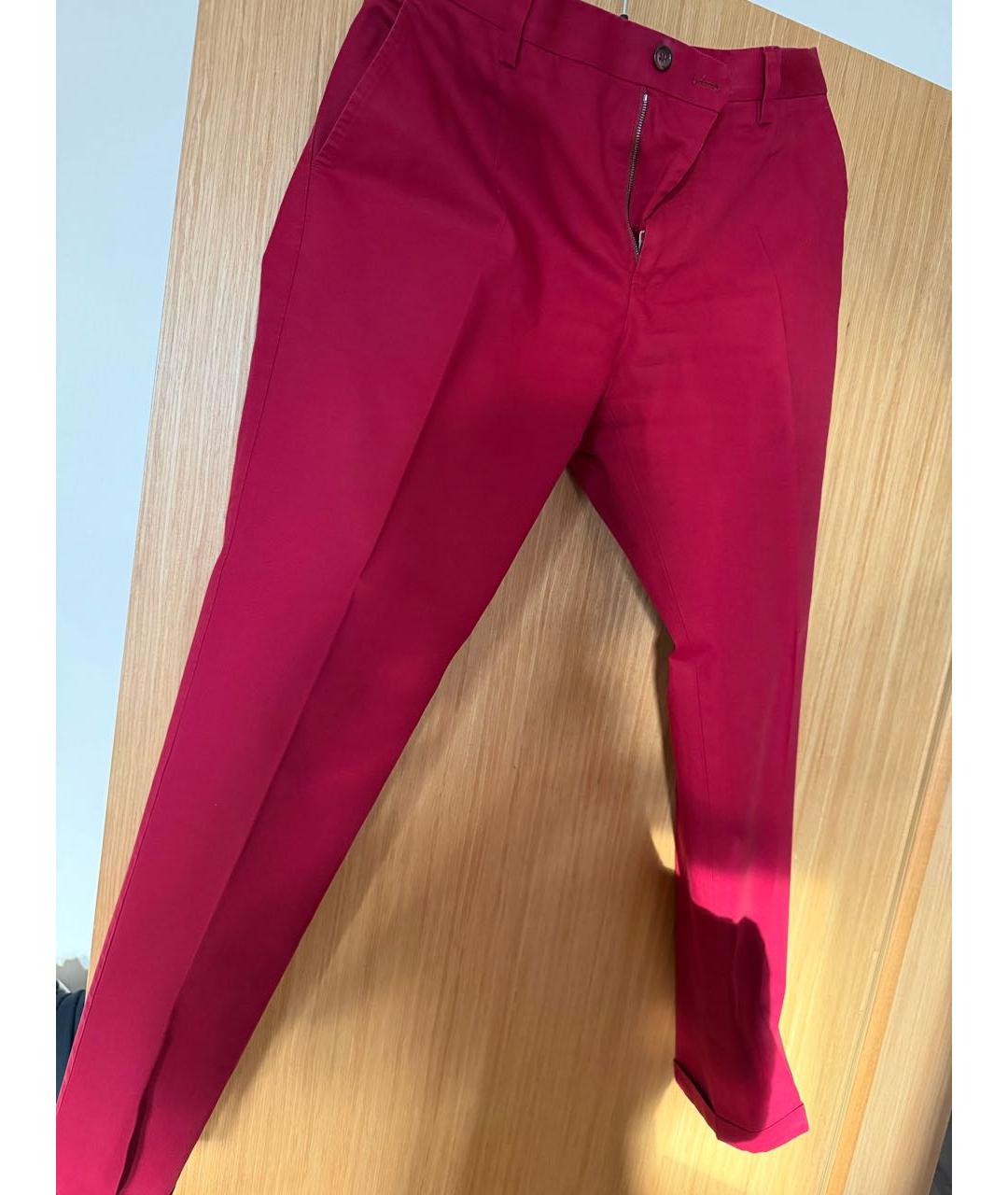 DOLCE&GABBANA Красные хлопковые брюки чинос, фото 6
