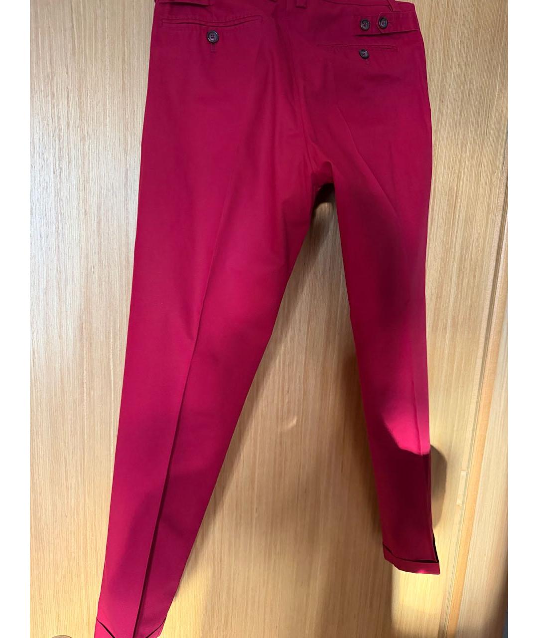 DOLCE&GABBANA Красные хлопковые брюки чинос, фото 5