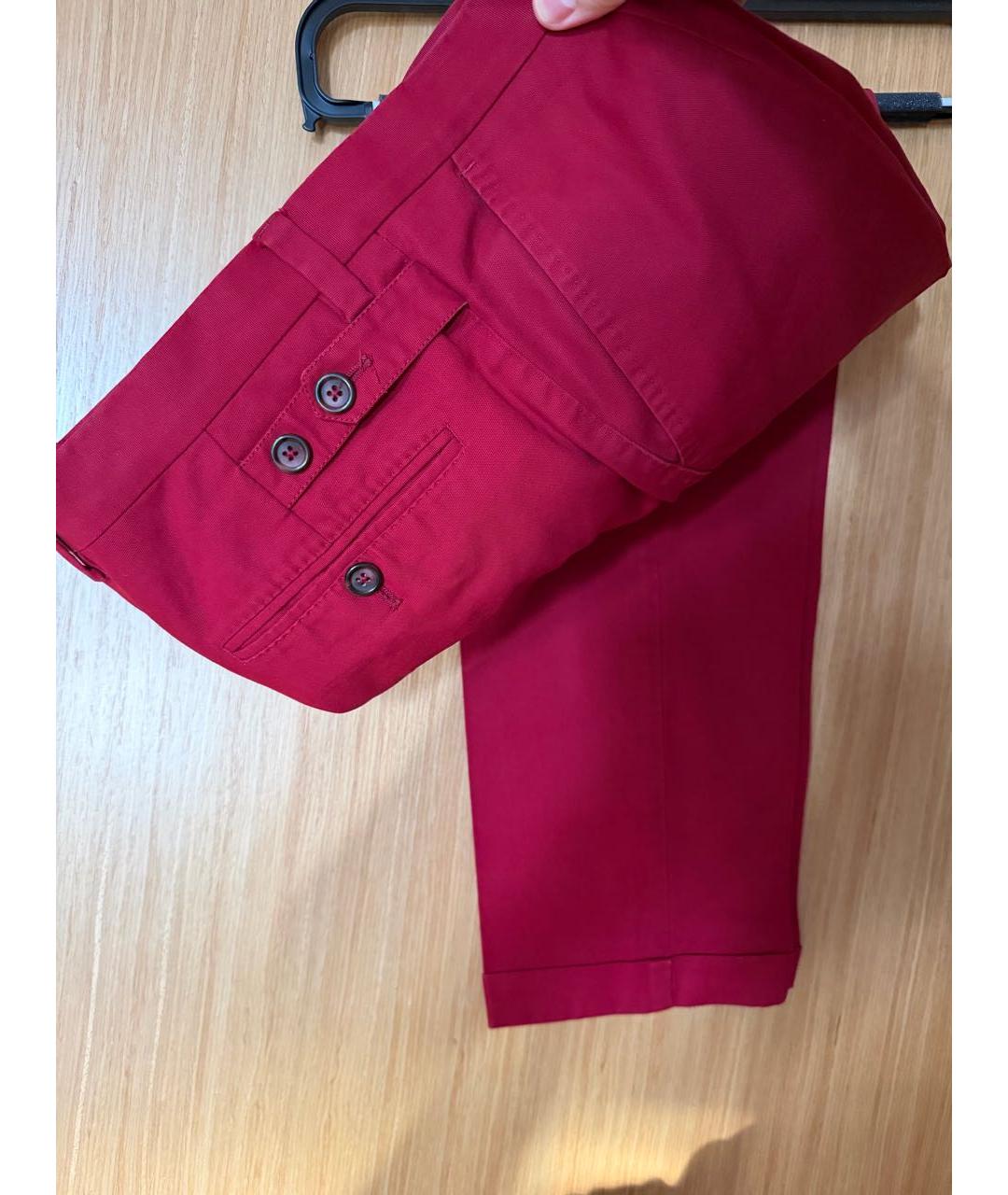 DOLCE&GABBANA Красные хлопковые брюки чинос, фото 3