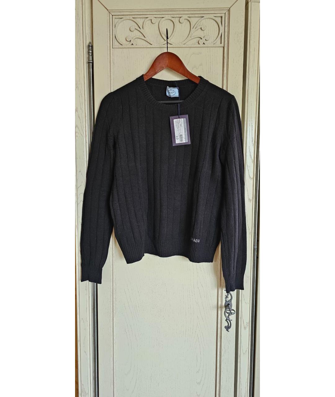 PRADA Черный шерстяной джемпер / свитер, фото 2