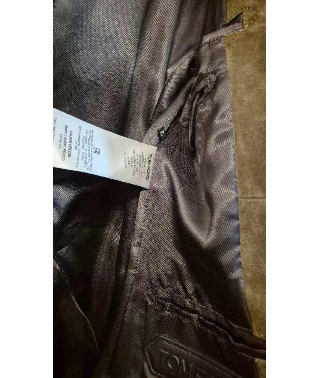 TOM FORD Хаки замшевый жакет/пиджак, фото 3