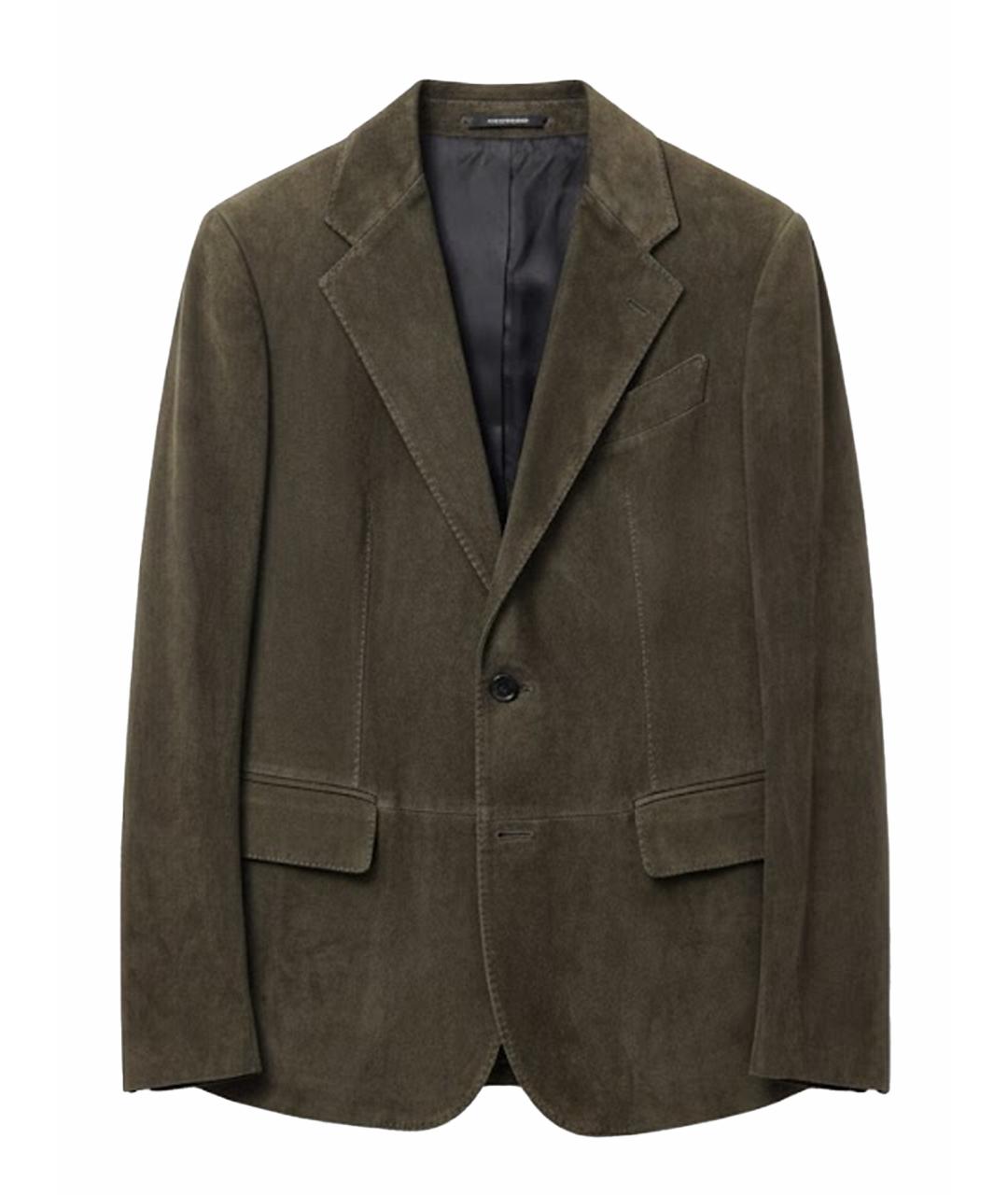 TOM FORD Хаки замшевый жакет/пиджак, фото 1