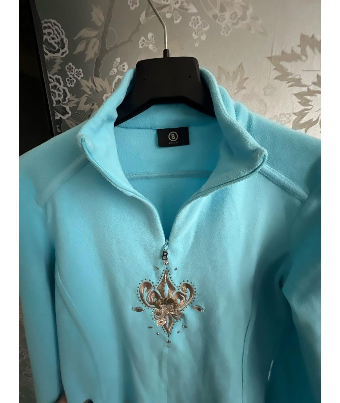 BOGNER Голубой полиэстеровый джемпер / свитер, фото 4