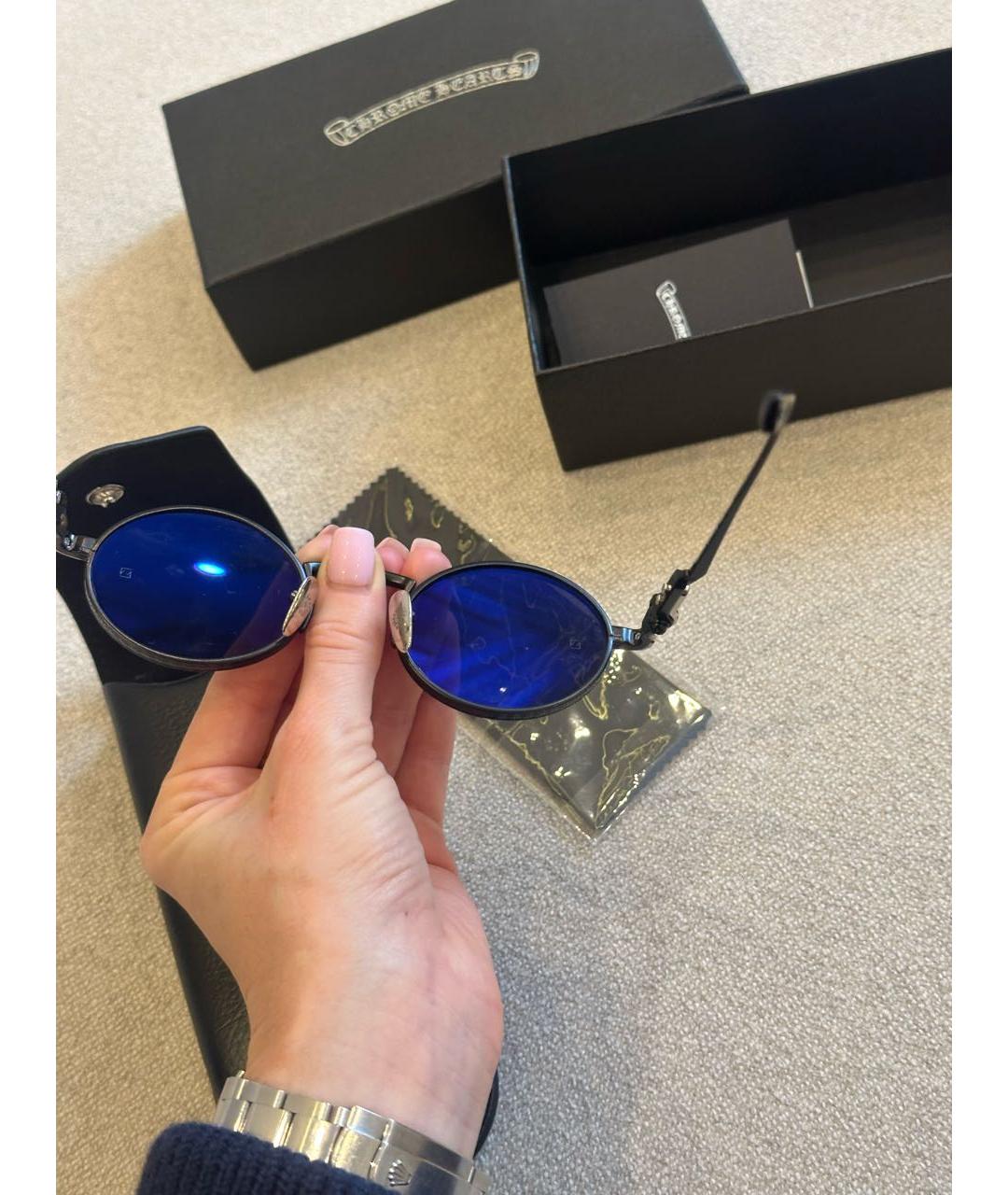 CHROME HEARTS Черные металлические солнцезащитные очки, фото 7