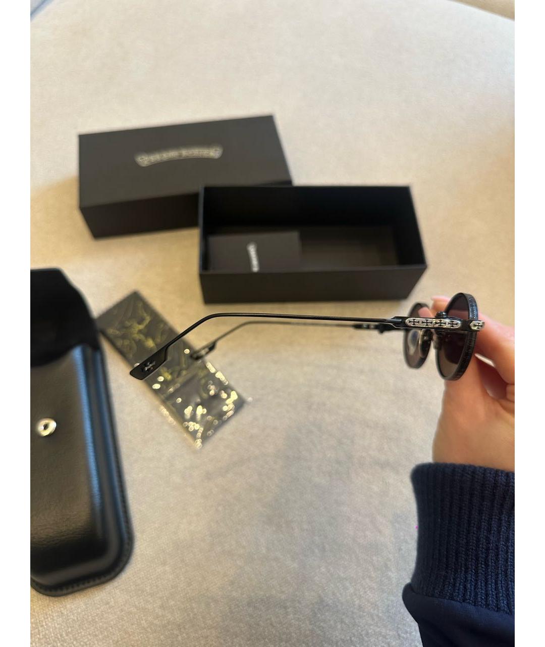 CHROME HEARTS Черные металлические солнцезащитные очки, фото 2