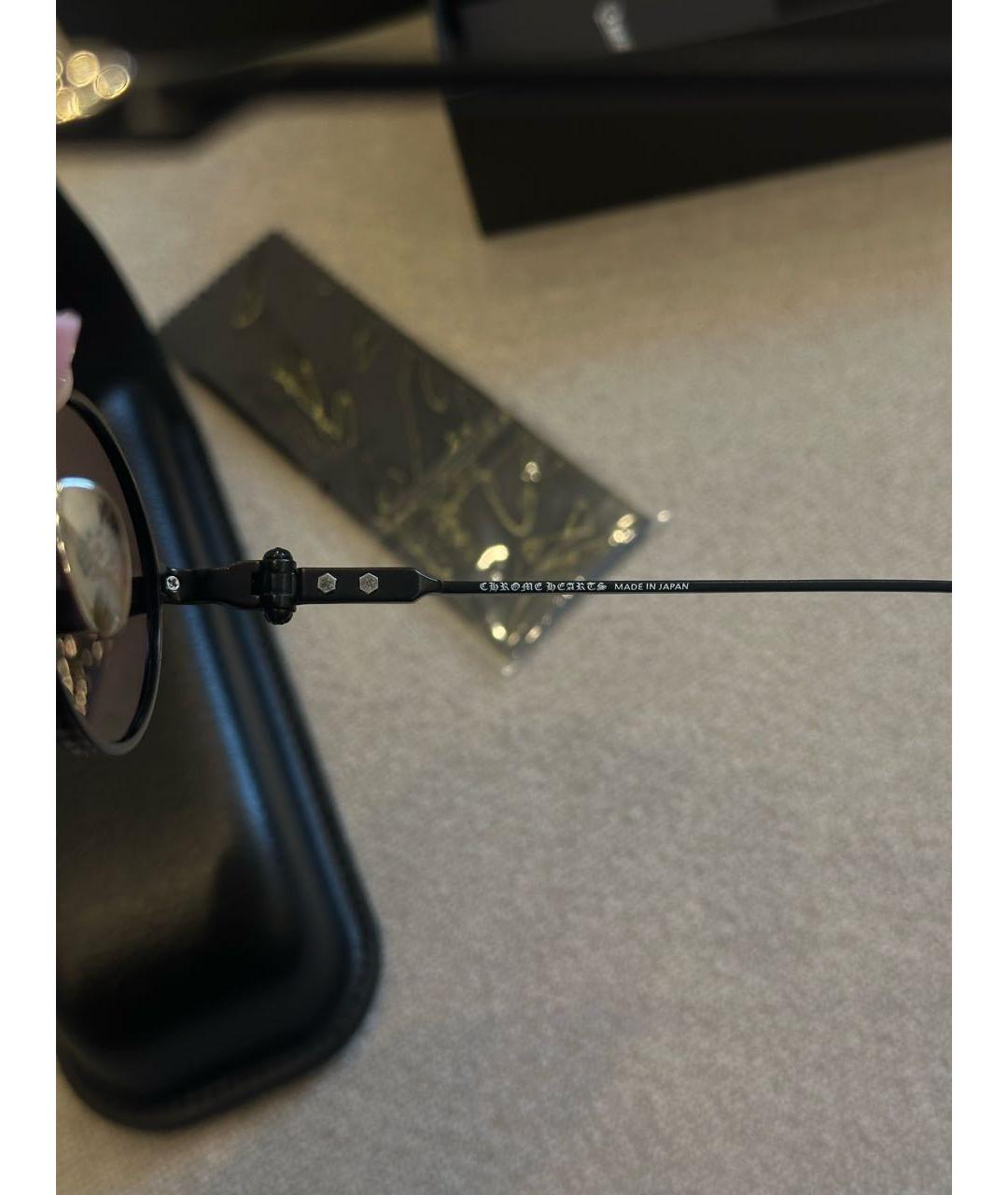 CHROME HEARTS Черные металлические солнцезащитные очки, фото 3