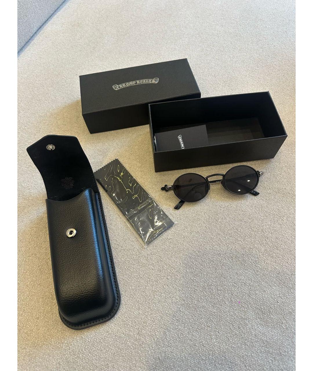 CHROME HEARTS Черные металлические солнцезащитные очки, фото 4