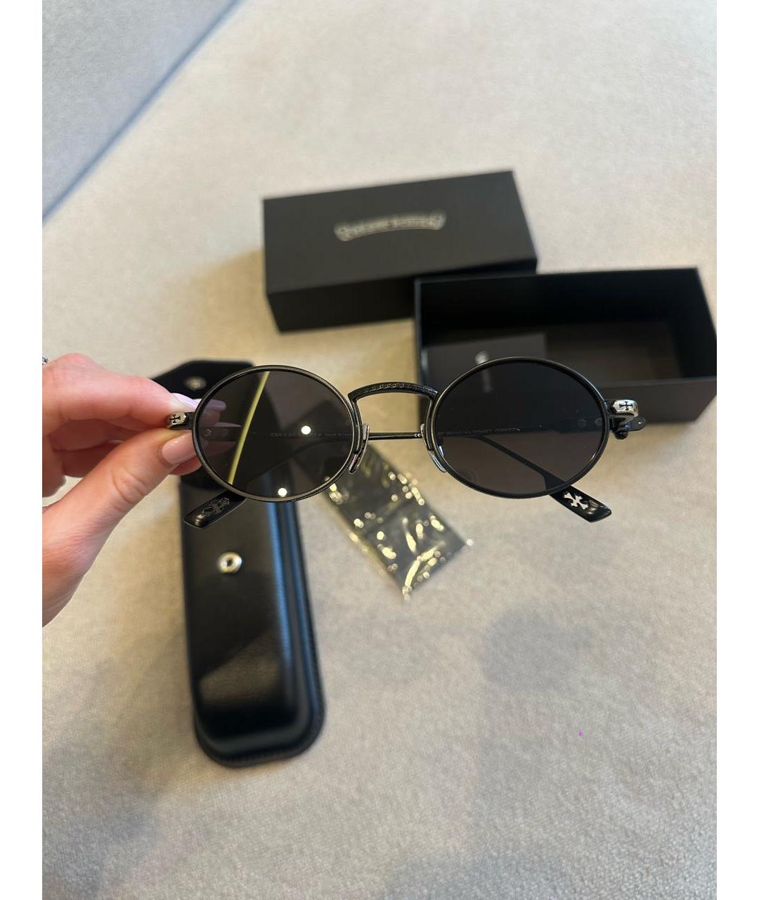 CHROME HEARTS Черные металлические солнцезащитные очки, фото 5