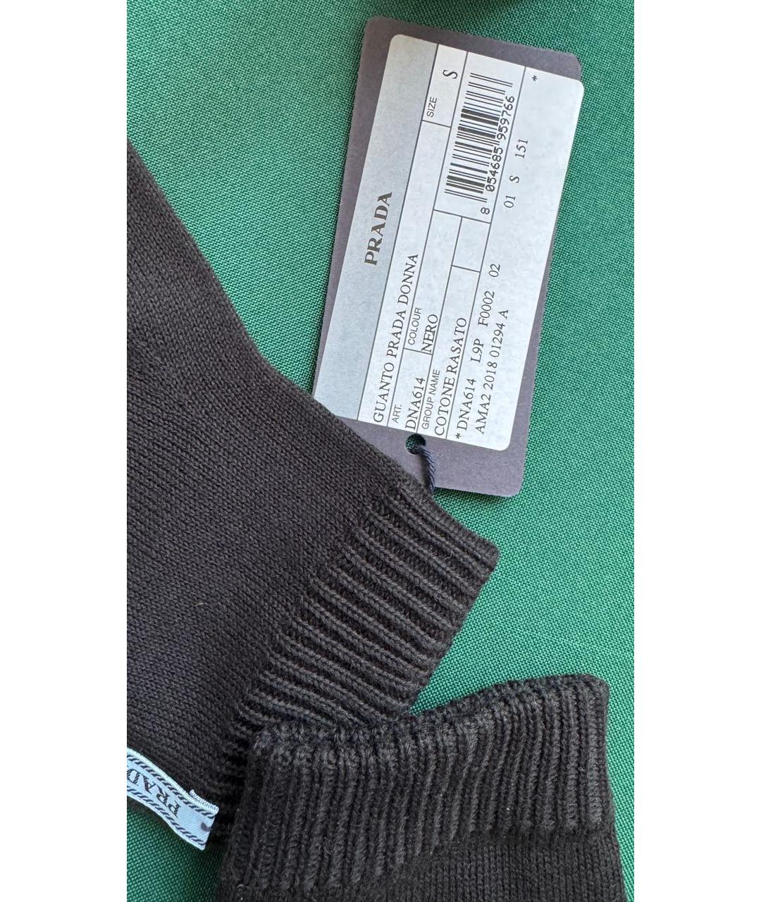 PRADA Черные перчатки, фото 4