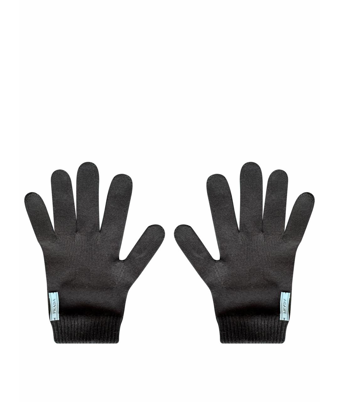 PRADA Черные перчатки, фото 1