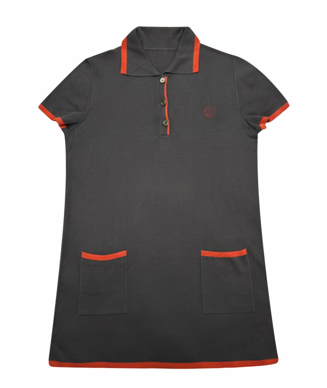 HERMES Темно-синяя шелковая футболка, фото 1