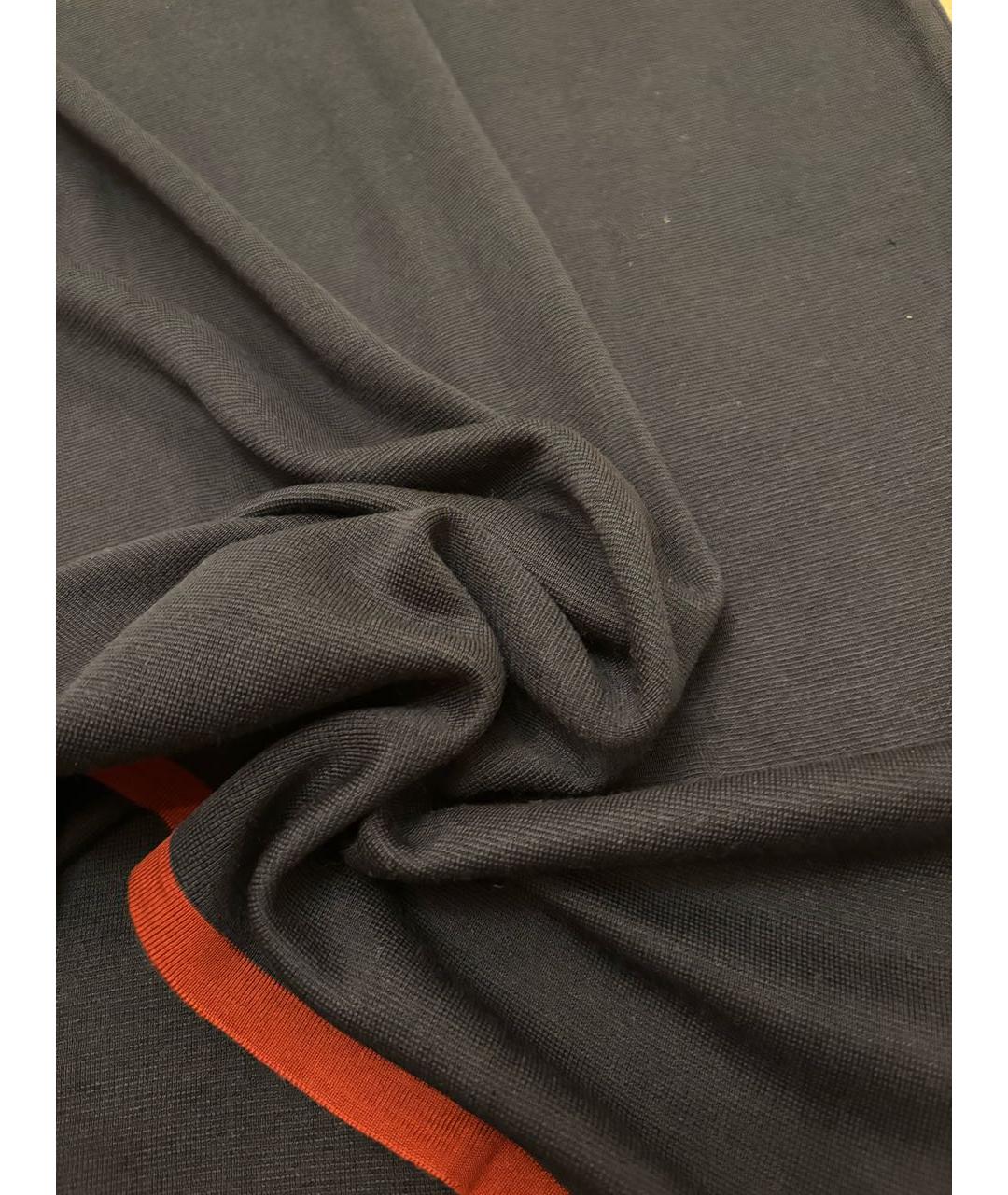 HERMES Темно-синяя шелковая футболка, фото 6