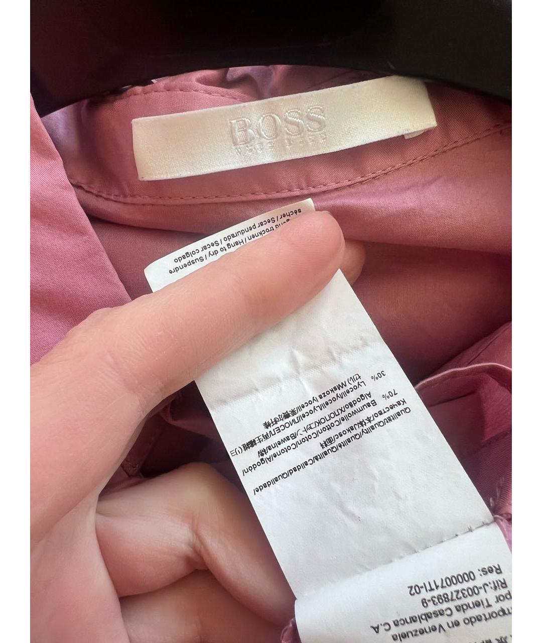 HUGO BOSS Розовая хлопковая блузы, фото 4