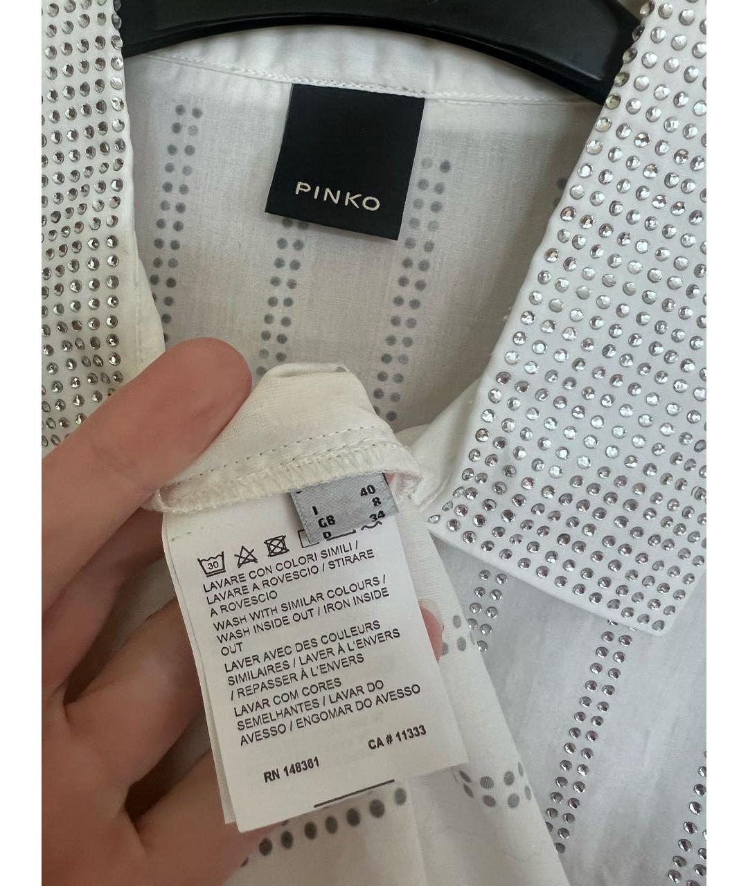 PINKO Белая хлопковая рубашка, фото 3