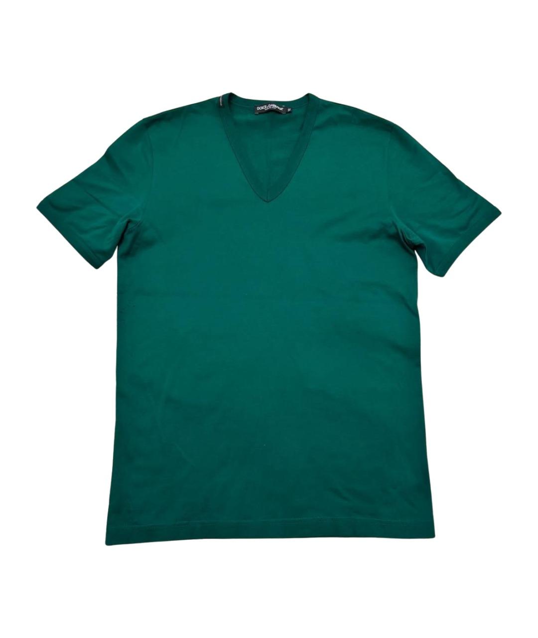 DOLCE&GABBANA Зеленая хлопковая футболка, фото 1