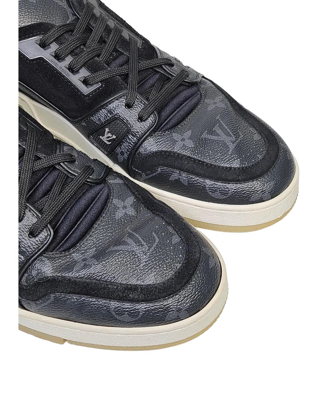 LOUIS VUITTON Черные кожаные низкие кроссовки / кеды, фото 7