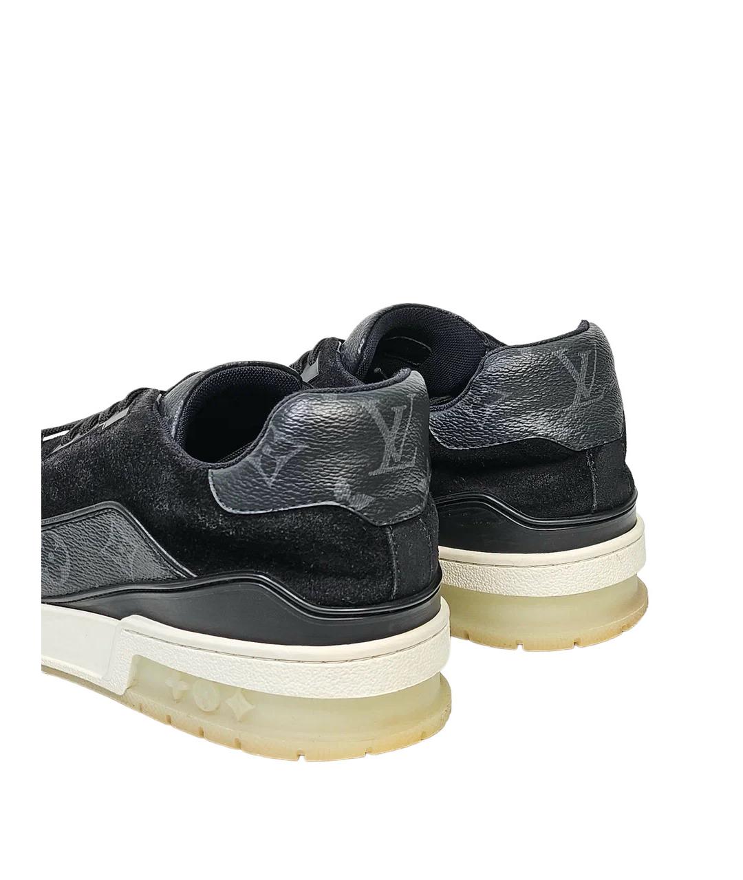 LOUIS VUITTON Черные кожаные низкие кроссовки / кеды, фото 5