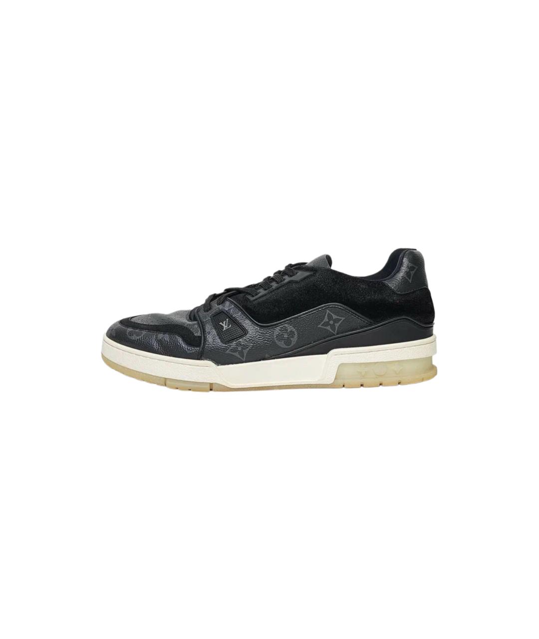 LOUIS VUITTON Черные кожаные низкие кроссовки / кеды, фото 9