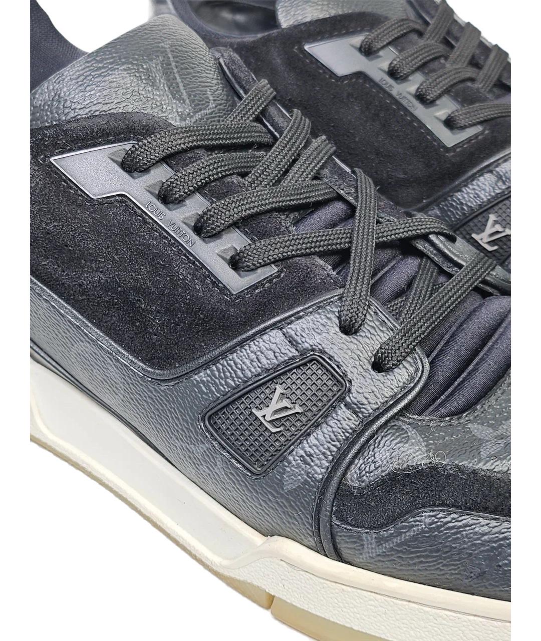LOUIS VUITTON Черные кожаные низкие кроссовки / кеды, фото 6
