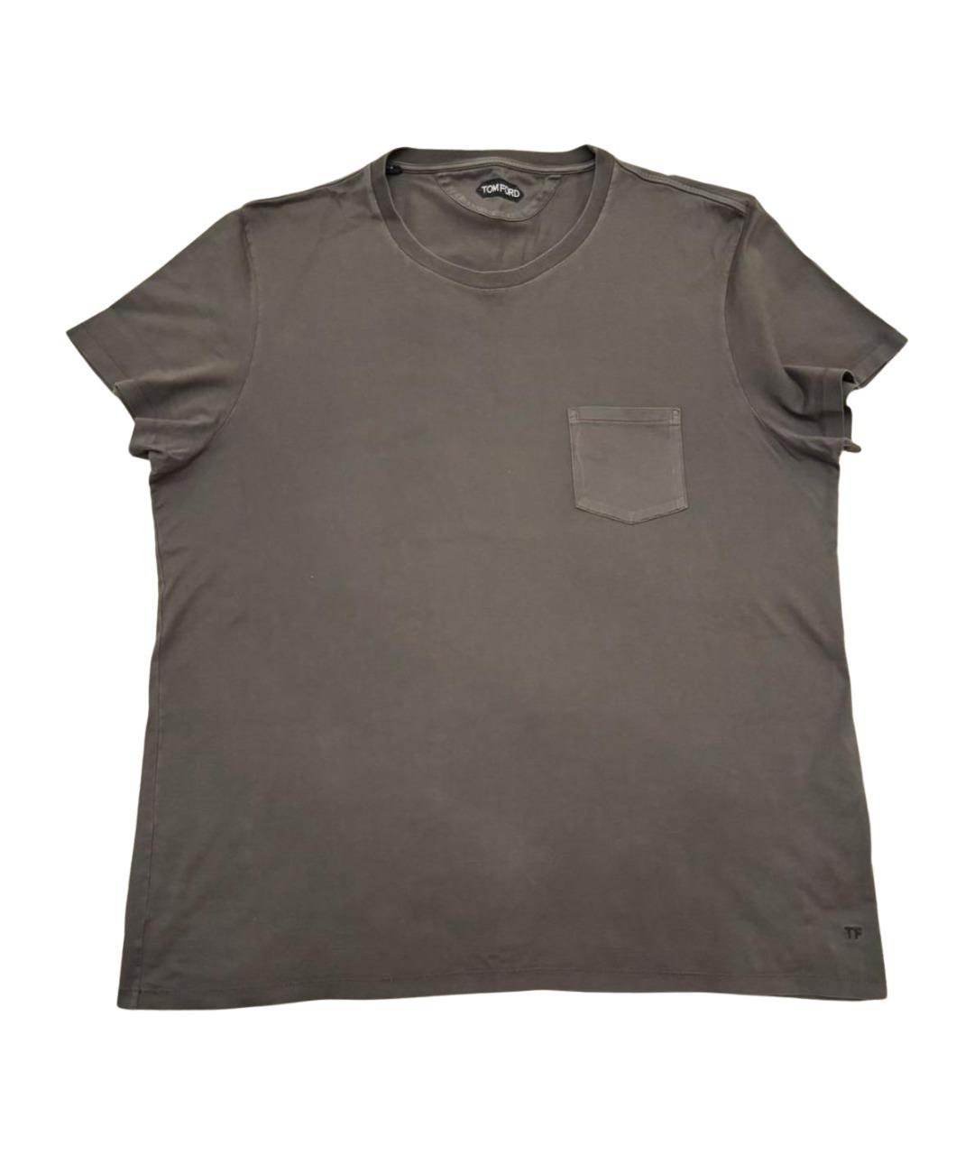 TOM FORD Антрацитовая хлопковая футболка, фото 1