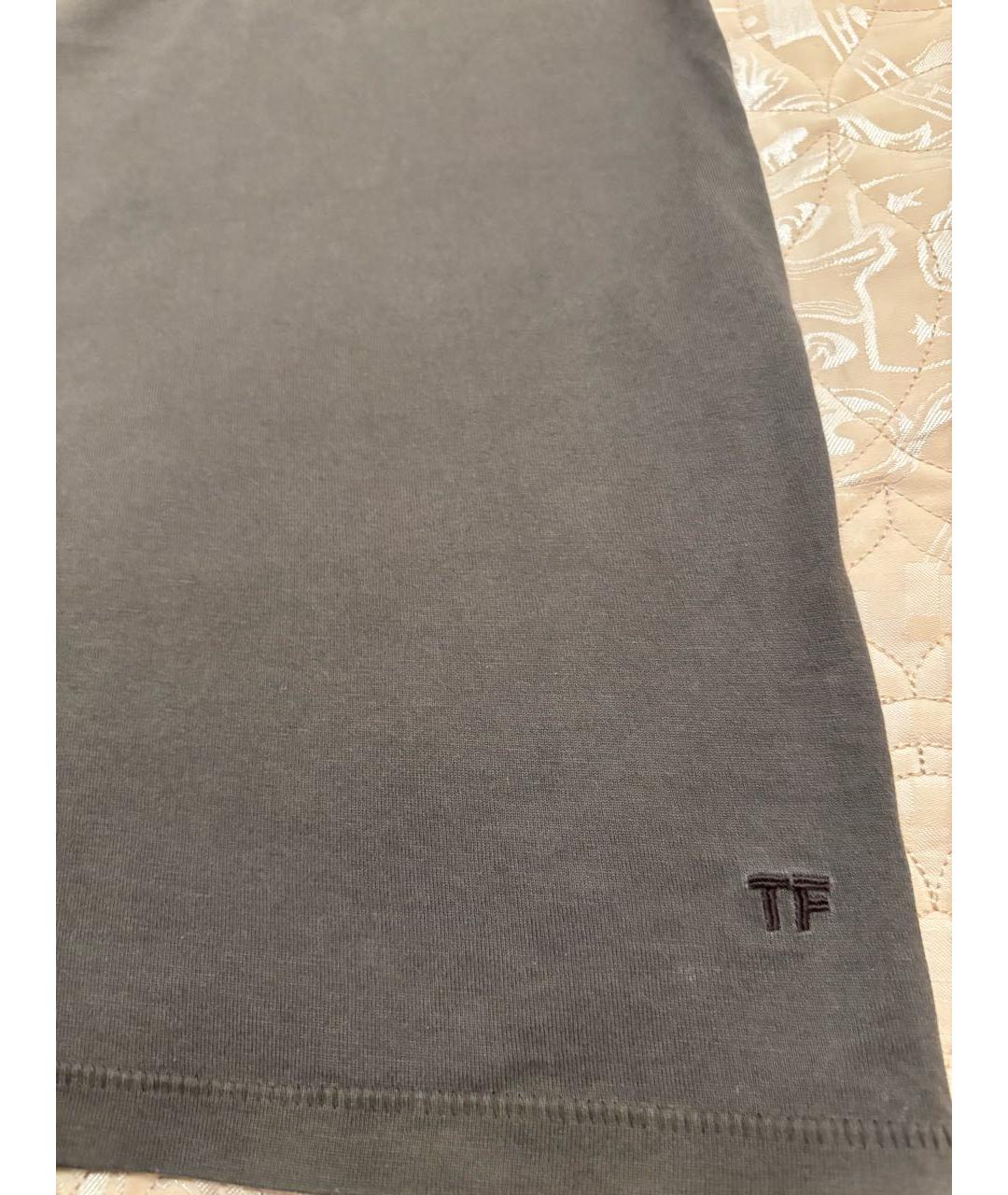 TOM FORD Антрацитовая хлопковая футболка, фото 3