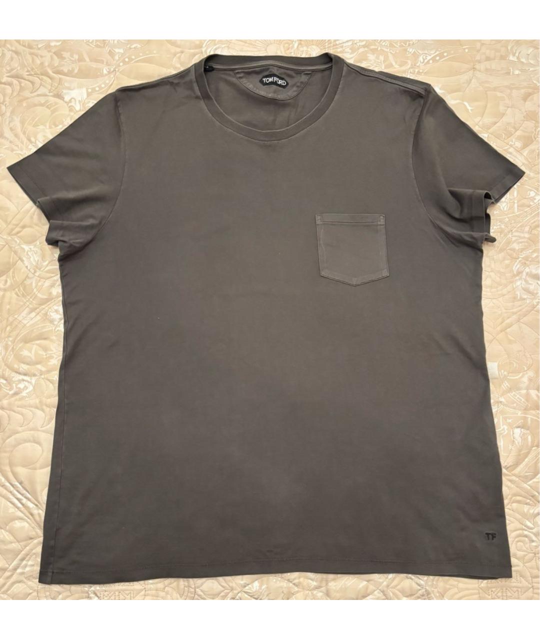 TOM FORD Антрацитовая хлопковая футболка, фото 6