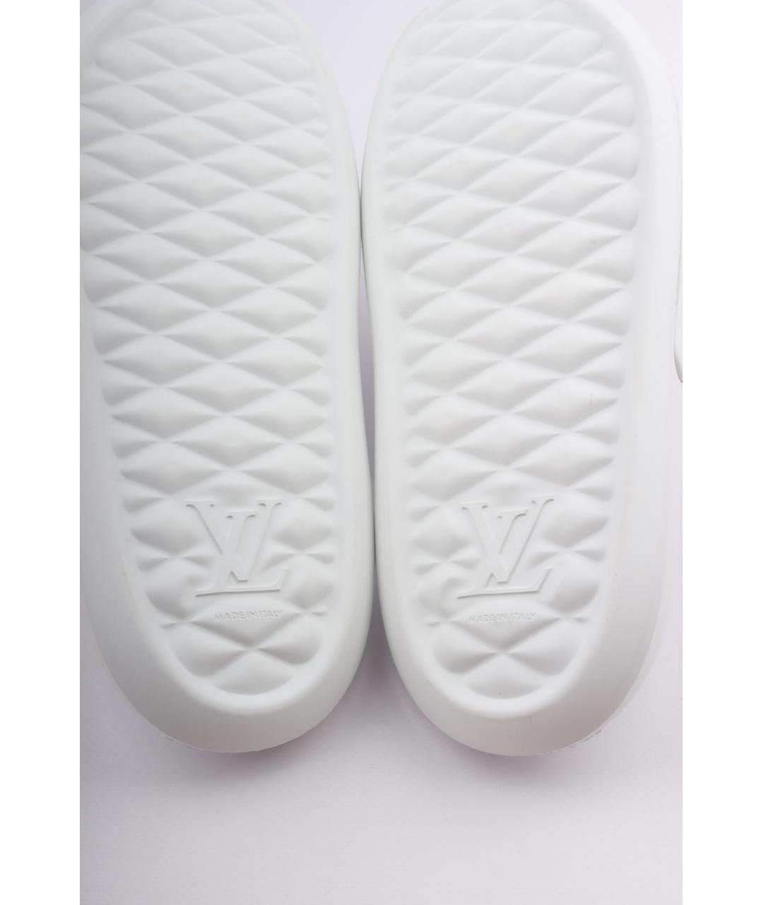 LOUIS VUITTON Белые резиновые шлепанцы, фото 5