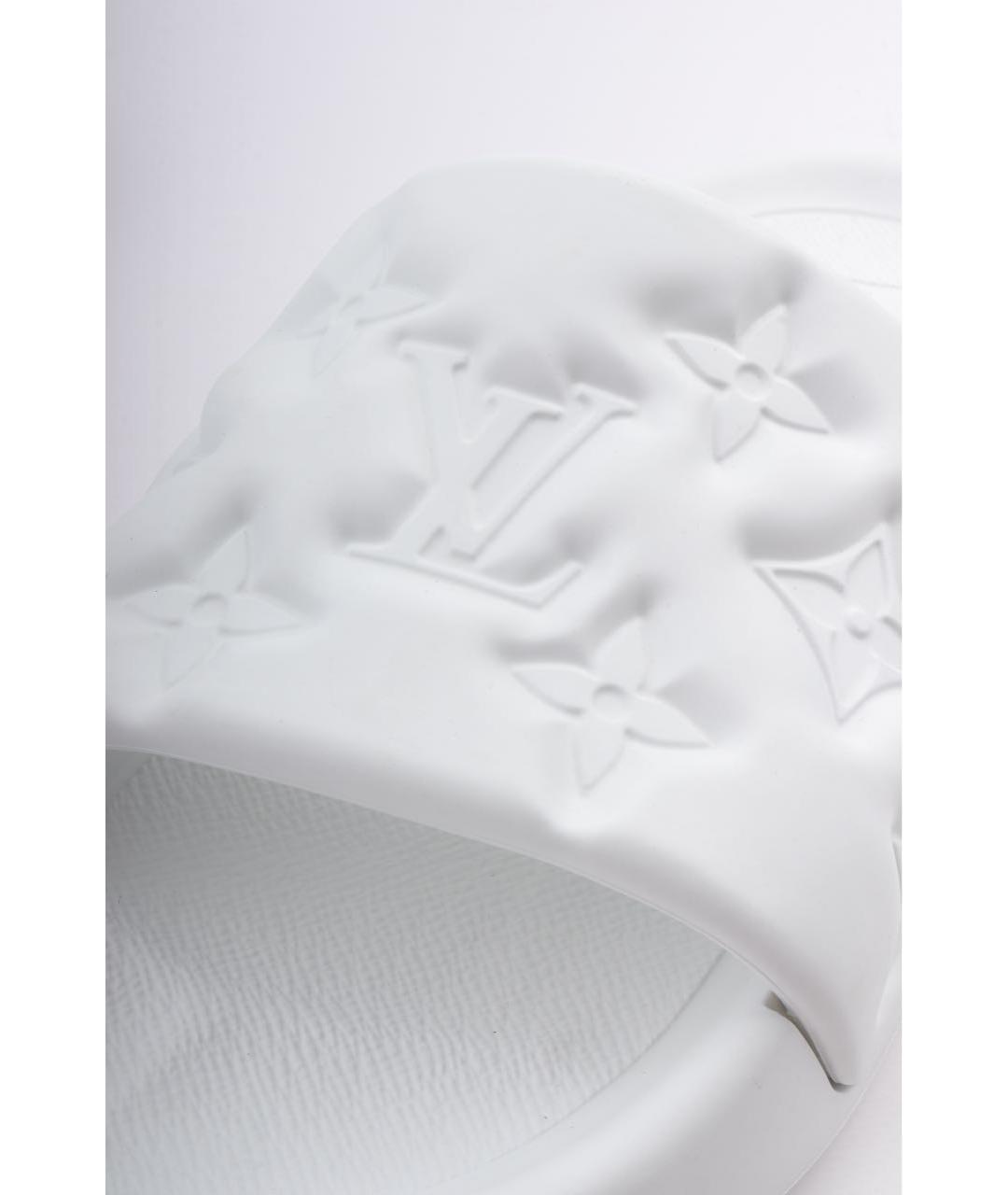 LOUIS VUITTON Белые резиновые шлепанцы, фото 3