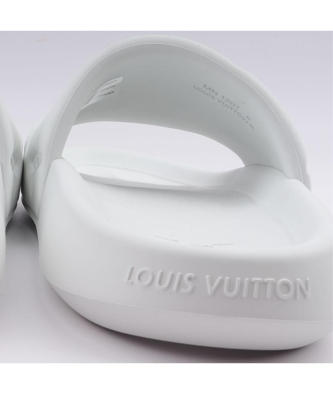 LOUIS VUITTON Белые резиновые шлепанцы, фото 7