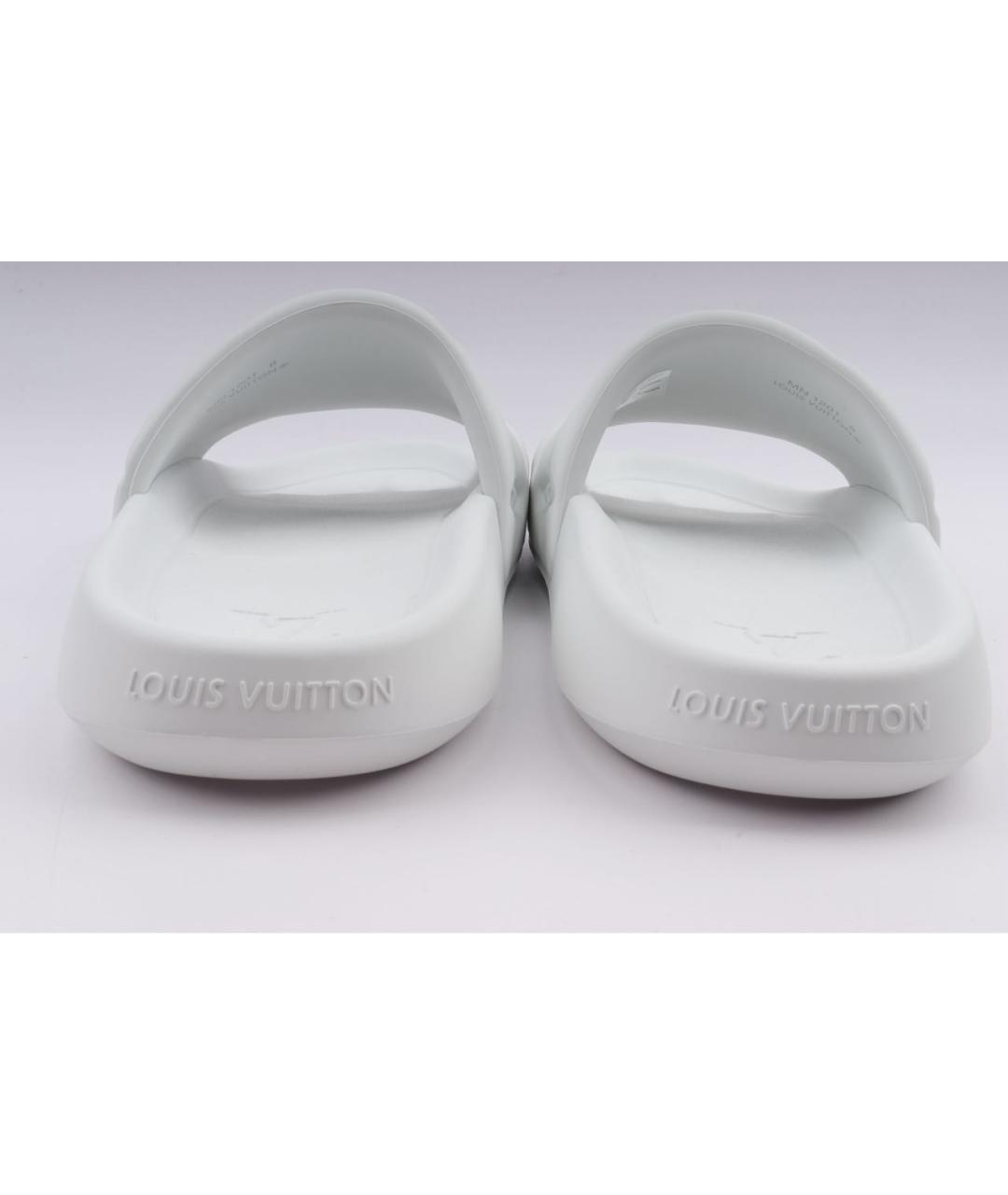 LOUIS VUITTON Белые резиновые шлепанцы, фото 4