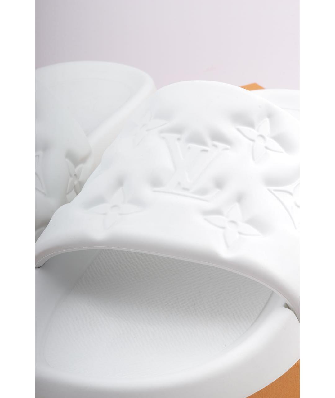 LOUIS VUITTON Белые резиновые шлепанцы, фото 6