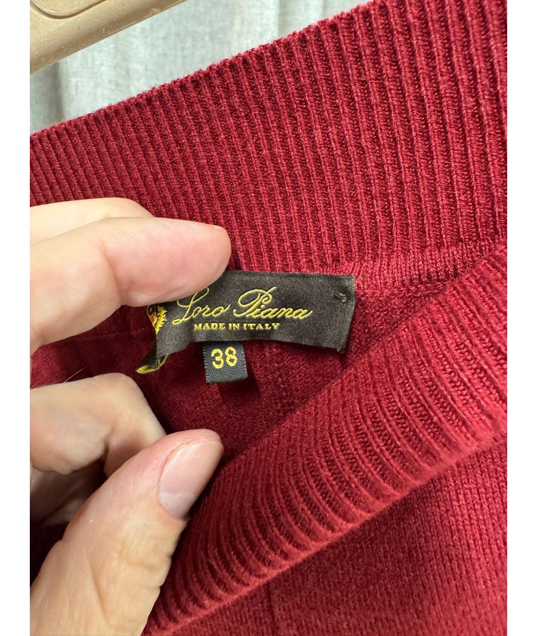 LORO PIANA Бордовые кашемировые леггинсы и велосипедки, фото 3