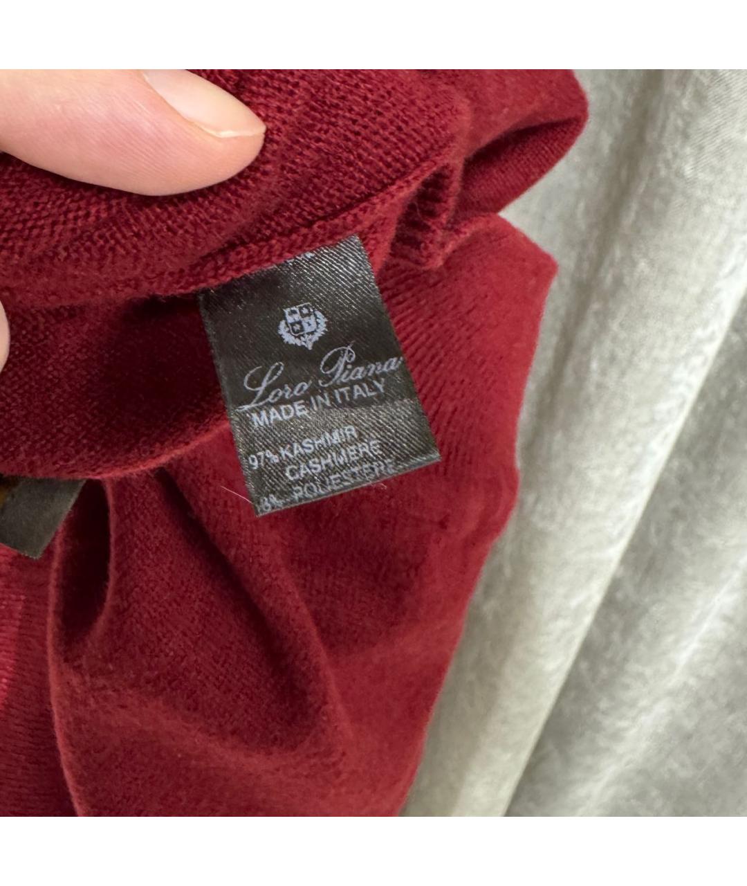 LORO PIANA Бордовые кашемировые леггинсы и велосипедки, фото 4