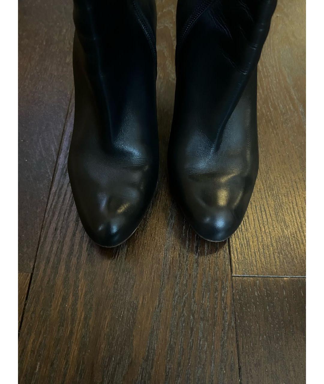 CHRISTIAN LOUBOUTIN Черные кожаные сапоги, фото 3