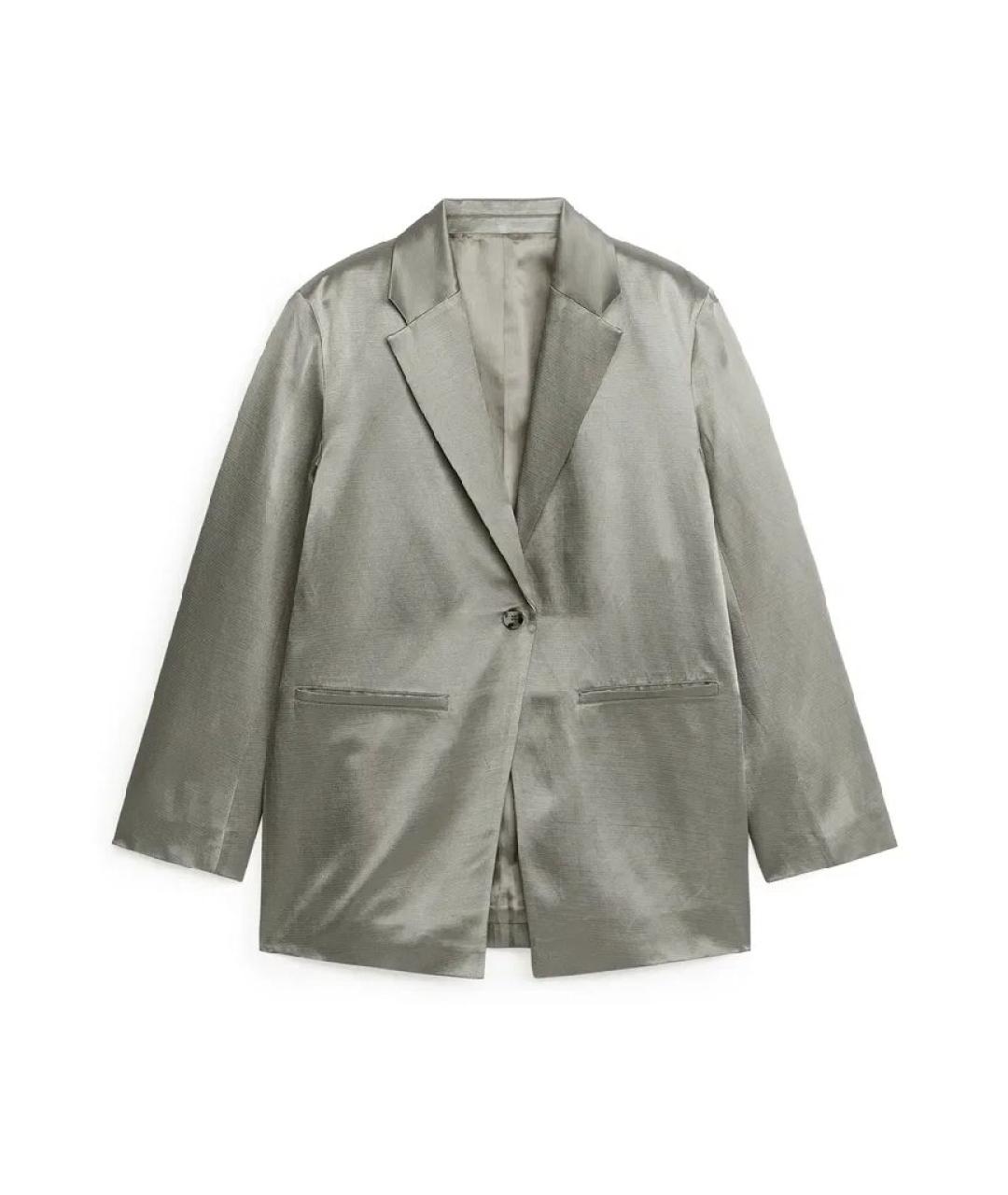 ARKET Серый вискозный жакет/пиджак, фото 7