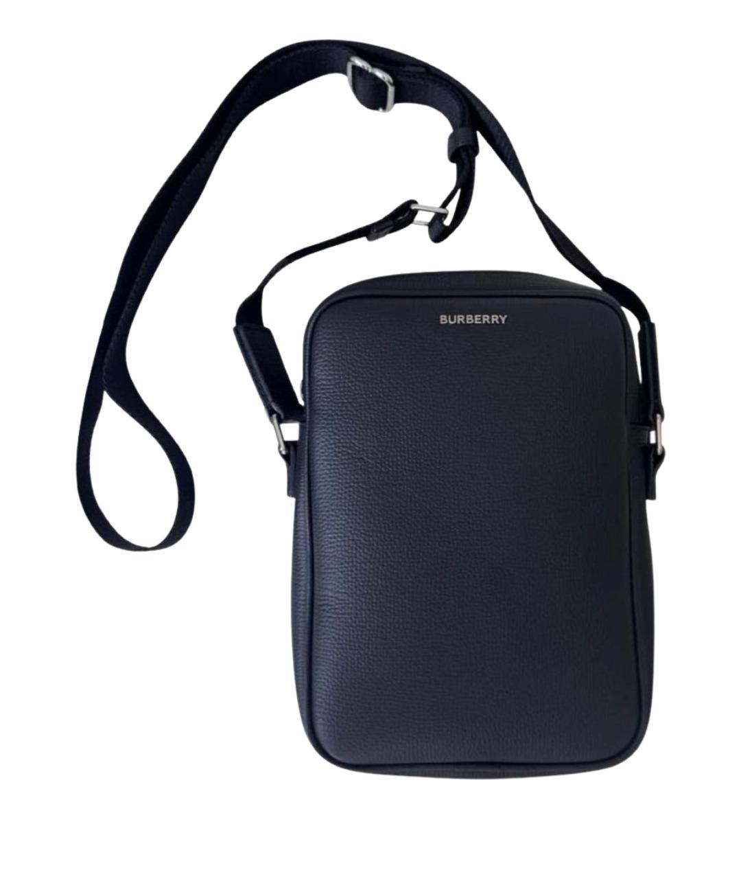 BURBERRY Черная кожаная сумка на плечо, фото 1