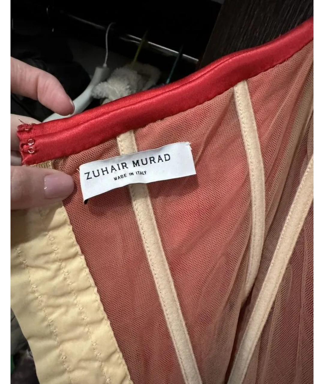 ZUHAIR MURAD Красное шелковое вечернее платье, фото 3