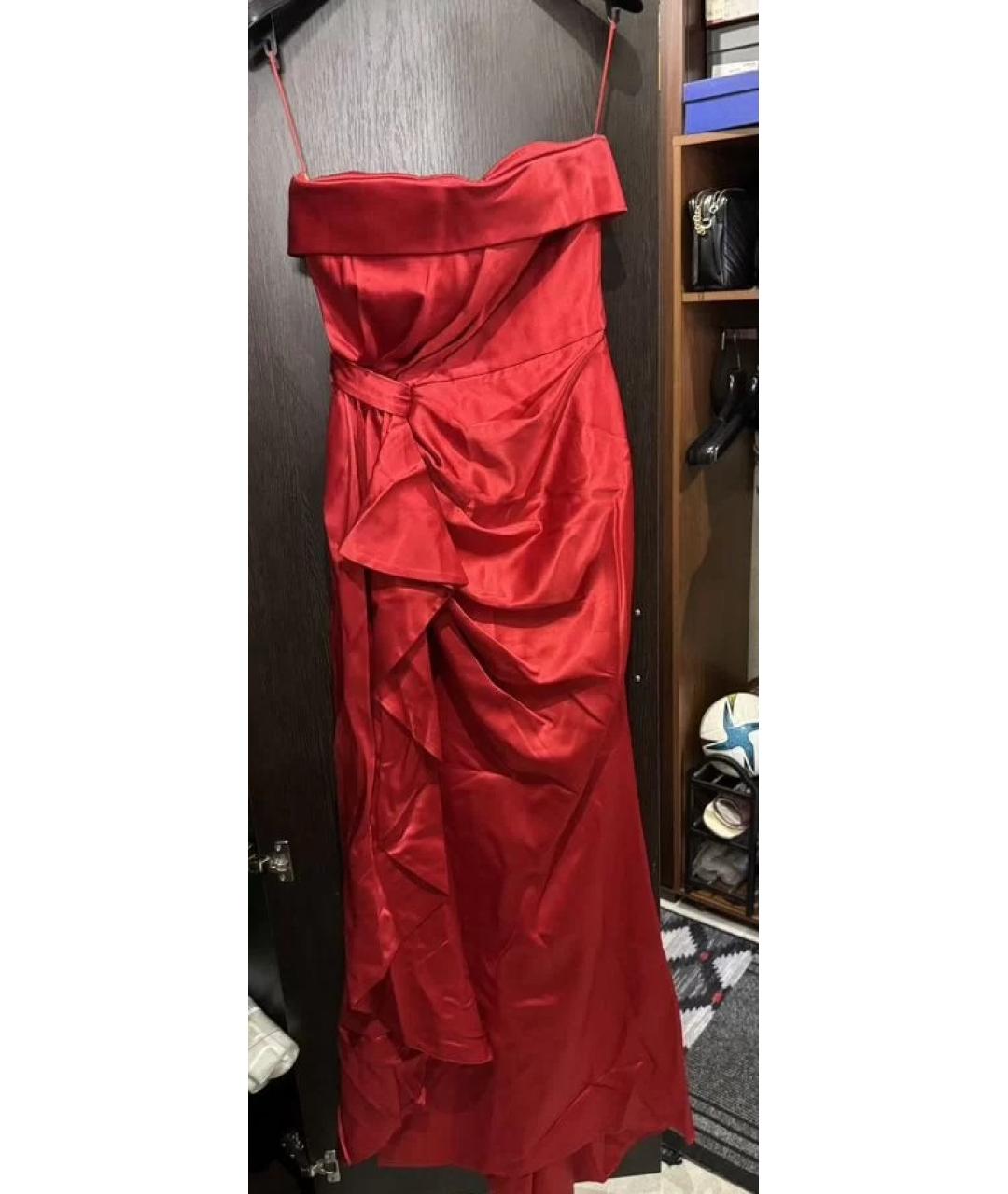 ZUHAIR MURAD Красное шелковое вечернее платье, фото 8